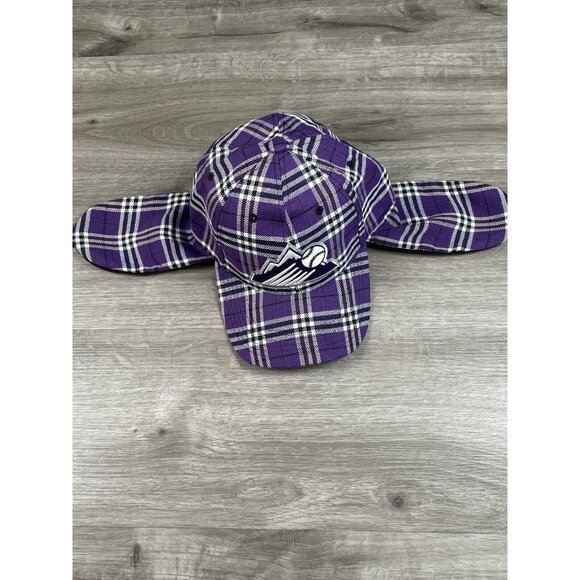 Colorado Rockies Purple Plaid Downflap Ear Flaps Hat Snapback MLB Melon Wear - Picture 11 of 12